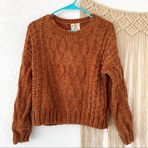 orange chenille sweater